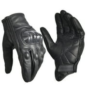 Motorcycle Gloves for Men Hard Knuckle Touchscreen Full Finger Leather Gloves Protection Riding Driving Biker Glove Black